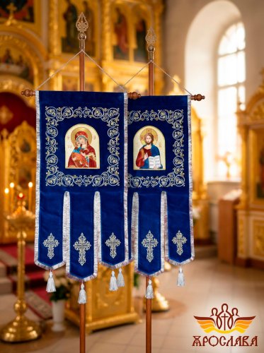 АРТ1009. Хоругви вышитые. Размер 145*50. Пара.Иконы вышитые.