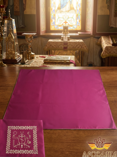 АРТ305. Илитон на престол вышитый с печатью Голгофа. Размер 80*70.Ткань однотонный атласный шелк.