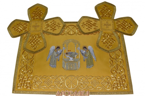 АРТ752. Покровцы вышитые Византийский. С иконой Агнец Божий.