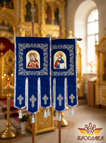 АРТ1009. Хоругви вышитые. Размер 145*50. Пара.Иконы вышитые.