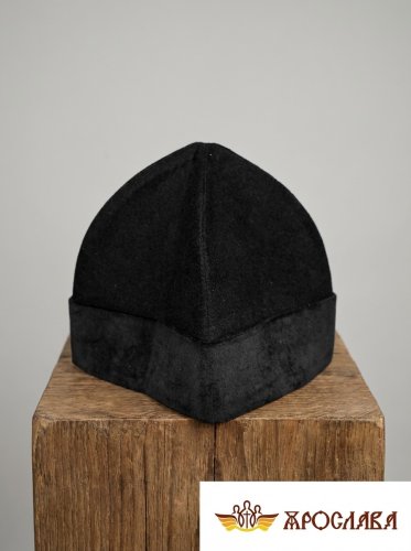 АРТ1234. Скуфия русская, демисезонная. Ткань сукно. Отворот черный бархат. Подклад хлопок.