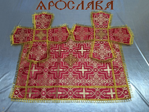 АРТ1536. Покровцы шелк,тесьма+бахрома.Чаша 0,75л