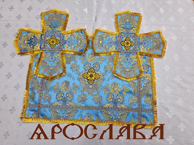 АРТ1536. Покровцы греческая парча,цветной галун+бахрома.Чаша 0,75л