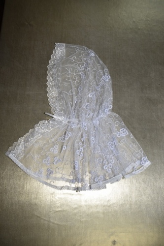 АРТ1707 Ниспадающий Донской платок,с кружевом. Ткань вуаль с вышивкой.