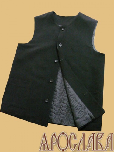 АРТ1870 Жилет ткань титаник, утепленный синтепоном, на пуговицах, два нижних накладных кармана.Размер 170-175/60.
