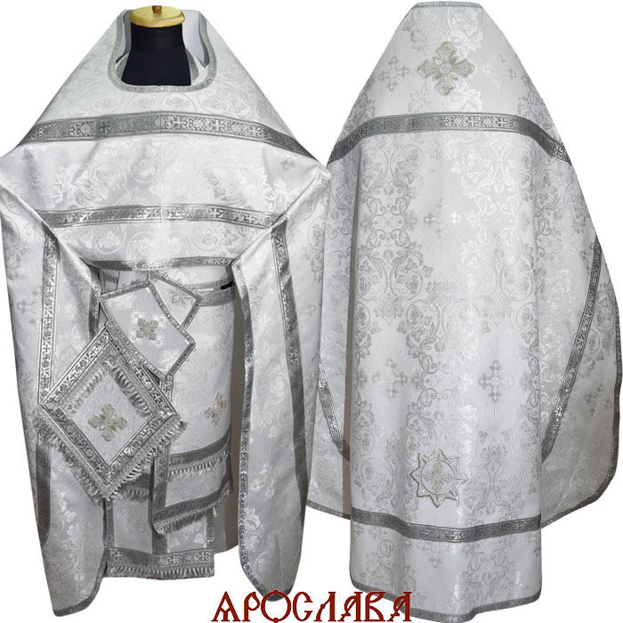 АРТ262. Риза шелк Слуцкий,обыденная отделка (галун цвет серебро)