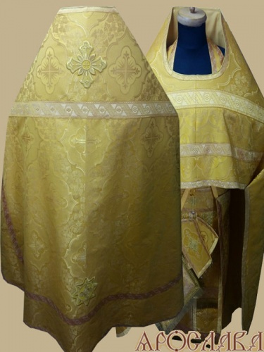 АРТ269.Риза парча Донская, отделка цветной галун (цвет золото)