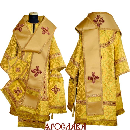 АРТ2794. Архиерейское облачение шелк Никольский. Большой и малый омофор из однотонного атласного шелка. Отделка цветной галун.