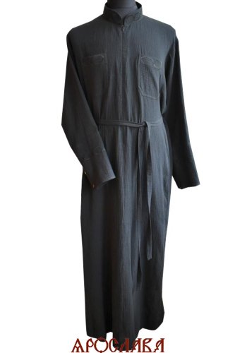 АРТ2821. Подрясник-платье основа греческая, хлопок жатый муслим, на молнии. Вышитый ворот,карманы,манжеты.