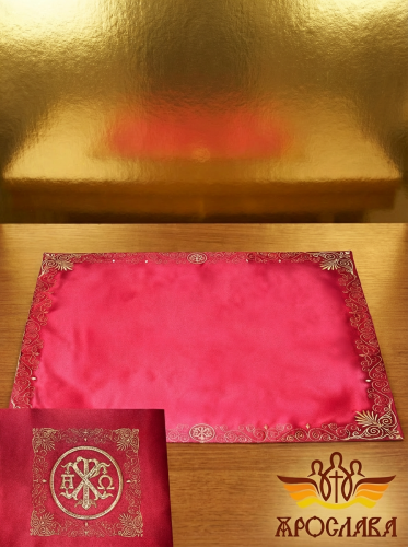 АРТ298. Илитон на престол вышитый Вифлеем. Размер 80*70.Ткань однотонный атласный шелк.