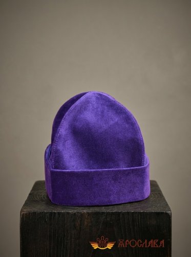 АРТ348. Скуфия русская, демисезонная. Ткань бархат.Подклад хлопок.